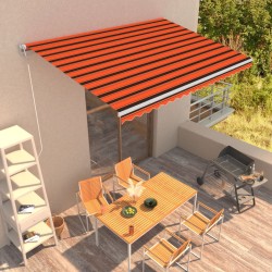 vidaXL Toldo automático retráctil naranja y marrón 450x300 cm
