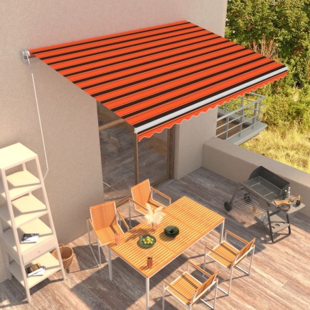 vidaXL Toldo automático retráctil naranja y marrón 450x300 cm