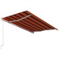 vidaXL Toldo automático retráctil naranja y marrón 450x300 cm