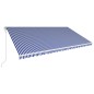 vidaXL Toldo automático retráctil azul y blanco 600x300 cm vidaXL Toldo automático retráctil azul y blanco 600x300 cm