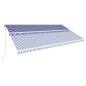 vidaXL Toldo automático retráctil azul y blanco 600x300 cm vidaXL Toldo automático retráctil azul y blanco 600x300 cm