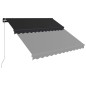 vidaXL Toldo retráctil manual con LED gris antracita 350x250 cm