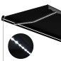 vidaXL Toldo retráctil manual con LED gris antracita 350x250 cm