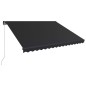 vidaXL Toldo retráctil manual con LED gris antracita 450x300 cm vidaXL Toldo retráctil manual con LED gris antracita 450x300 cm