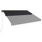 vidaXL Toldo retráctil manual con LED gris antracita 450x300 cm vidaXL Toldo retráctil manual con LED gris antracita 450x300 cm