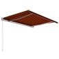 vidaXL Toldo manual retráctil naranja y marrón 450x300 cm vidaXL Toldo manual retráctil naranja y marrón 450x300 cm