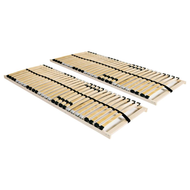 vidaXL Somieres de cama 2 uds con 28 láminas 7 zonas 80x200 cm