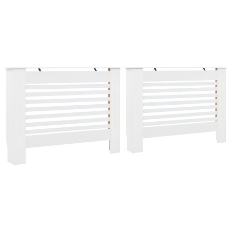 vidaXL Cubiertas para radiador 2 unidades MDF blanco 112x19x81,5 cm