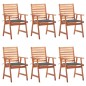 vidaXL Sillas comedor de jardín y cojines 6 uds madera maciza acacia vidaXL Sillas comedor de jardín y cojines 6 uds madera maciza acacia