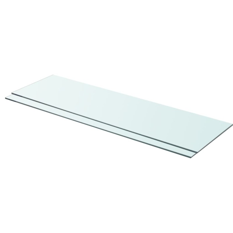 vidaXL Estantes 2 unidades panel de vidrio transparente 90x25 cm vidaXL Estantes 2 unidades panel de vidrio transparente 90x25 cm