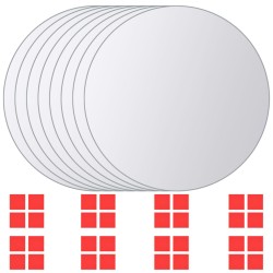vidaXL Azulejos de espejo redondos de vidrio 16 unidades