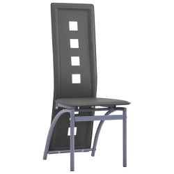 vidaXL Sillas de comedor 6 unidades cuero sintético gris