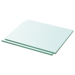 vidaXL Estantes 2 unidades panel de vidrio transparente 30x20 cm
