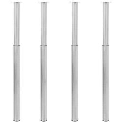 vidaXL Patas de mesa telescópicas 4 uds níquel cepillado 710-1100 mm