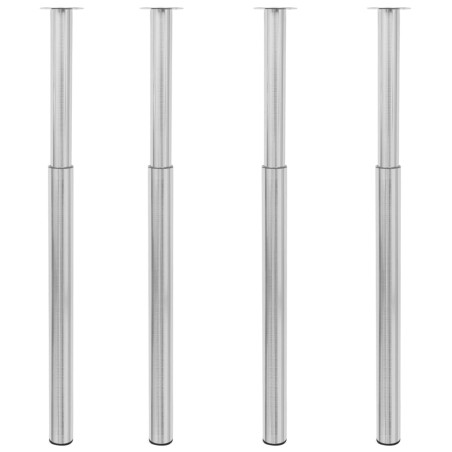 vidaXL Patas de mesa telescópicas 4 uds níquel cepillado 710-1100 mm