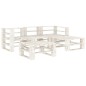 vidaXL Juego de muebles de palets para jardín 5 piezas madera blanco vidaXL Juego de muebles de palets para jardín 5 piezas madera blanco