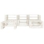 vidaXL Juego de muebles de palets para jardín 5 piezas madera blanco vidaXL Juego de muebles de palets para jardín 5 piezas madera blanco
