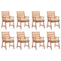 vidaXL Sillas comedor de jardín y cojines 8 uds madera maciza acacia vidaXL Sillas comedor de jardín y cojines 8 uds madera maciza acacia