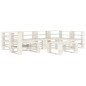 vidaXL Juego de muebles de palets para jardín 7 piezas madera blanco vidaXL Juego de muebles de palets para jardín 7 piezas madera blanco