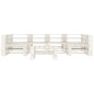 vidaXL Juego de muebles de palets para jardín 7 piezas madera blanco vidaXL Juego de muebles de palets para jardín 7 piezas madera blanco
