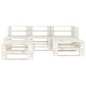 vidaXL Juego de muebles de palets para jardín 5 piezas madera blanco
