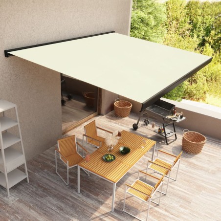 vidaXL Toldo de carrete motorizado color crema 450x300 cm