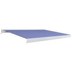 vidaXL Toldo de carrete motorizado azul y blanco 300x250 cm