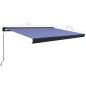 vidaXL Toldo de carrete manual azul y blanco 300x250 cm vidaXL Toldo de carrete manual azul y blanco 300x250 cm