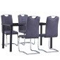 vidaXL Juego de comedor 5 piezas piel de ante artificial gris vidaXL Juego de comedor 5 piezas piel de ante artificial gris