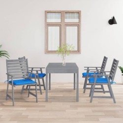 vidaXL Sillas de comedor jardín con cojines 4 uds madera maciza acacia