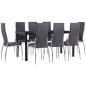 vidaXL Juego de comedor 9 piezas cuero sintético gris vidaXL Juego de comedor 9 piezas cuero sintético gris