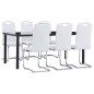 vidaXL Juego de comedor 7 piezas cuero sintético blanco vidaXL Juego de comedor 7 piezas cuero sintético blanco