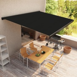 vidaXL Toldo de carrete motorizado gris antracita 450x300 cm