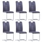 vidaXL Juego de comedor 7 piezas piel de ante artificial gris
