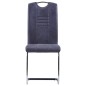 vidaXL Juego de comedor 7 piezas piel de ante artificial gris
