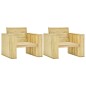 vidaXL Sillas de jardín 2 uds madera de pino impregnada 89x76x76 cm