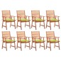 vidaXL Sillas comedor de jardín y cojines 8 uds madera maciza acacia vidaXL Sillas comedor de jardín y cojines 8 uds madera maciza acacia