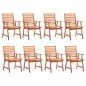 vidaXL Sillas comedor de jardín y cojines 8 uds madera maciza acacia vidaXL Sillas comedor de jardín y cojines 8 uds madera maciza acacia