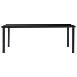 vidaXL Juego de comedor 11 piezas cuero sintético negro