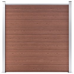 vidaXL Set de valla 8 cuadradas + 1 oblicua WPC marrón 1484x186 cm