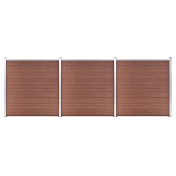 vidaXL Valla de jardín de WPC marrón 526x186 cm