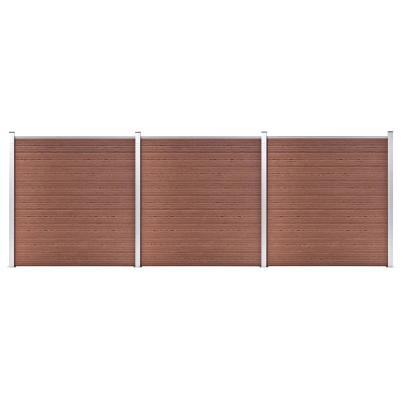 vidaXL Valla de jardín de WPC marrón 526x186 cm vidaXL Valla de jardín de WPC marrón 526x186 cm