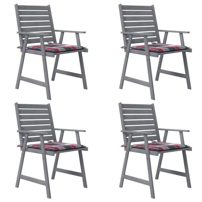 vidaXL Sillas de comedor jardín con cojines 4 uds madera maciza acacia vidaXL Sillas de comedor jardín con cojines 4 uds madera maciza acacia