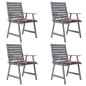 vidaXL Sillas de comedor jardín con cojines 4 uds madera maciza acacia vidaXL Sillas de comedor jardín con cojines 4 uds madera maciza acacia