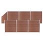 vidaXL Set de valla 6 cuadradas + 1 oblicua WPC marrón 1138x186 cm vidaXL Set de valla 6 cuadradas + 1 oblicua WPC marrón 1138x186 cm