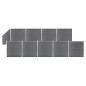 vidaXL Set de valla 9 cuadradas + 1 oblicua WPC gris 1657x186 cm vidaXL Set de valla 9 cuadradas + 1 oblicua WPC gris 1657x186 cm