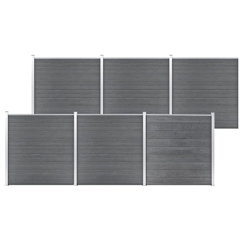 vidaXL Valla de jardín de WPC gris 1045x186 cm vidaXL Valla de jardín de WPC gris 1045x186 cm