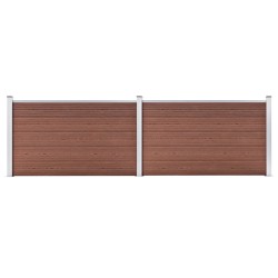 vidaXL Valla de jardín de WPC marrón 353x106 cm