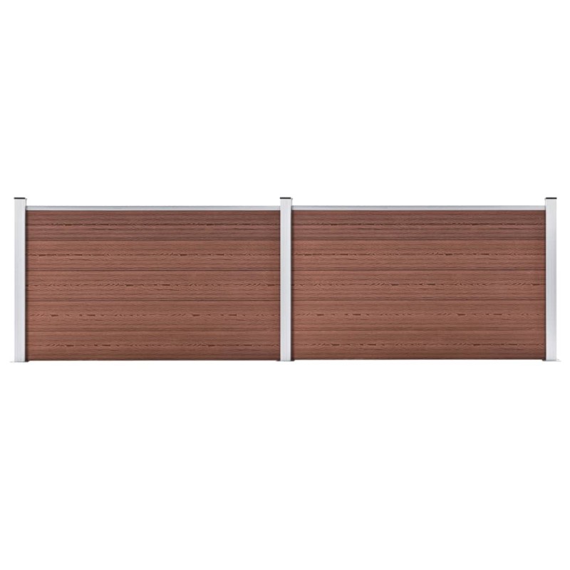 vidaXL Valla de jardín de WPC marrón 353x106 cm vidaXL Valla de jardín de WPC marrón 353x106 cm