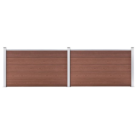 vidaXL Valla de jardín de WPC marrón 353x106 cm